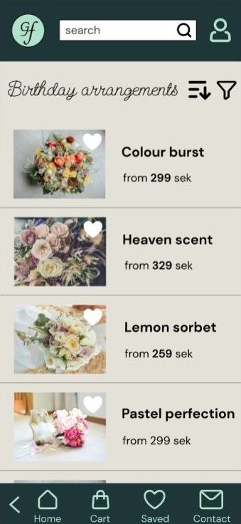 image of gallery screen mobile app design