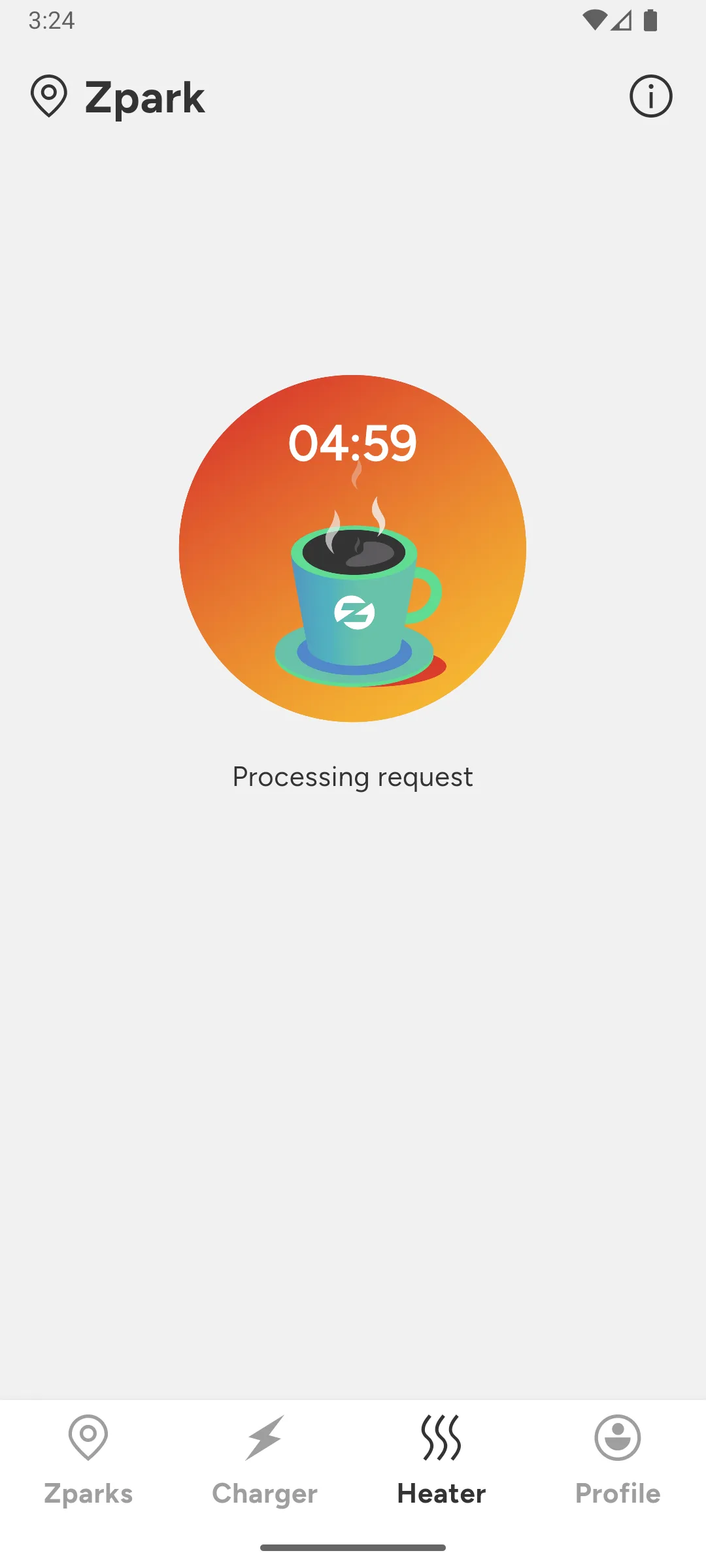 heating loading screen with animation
