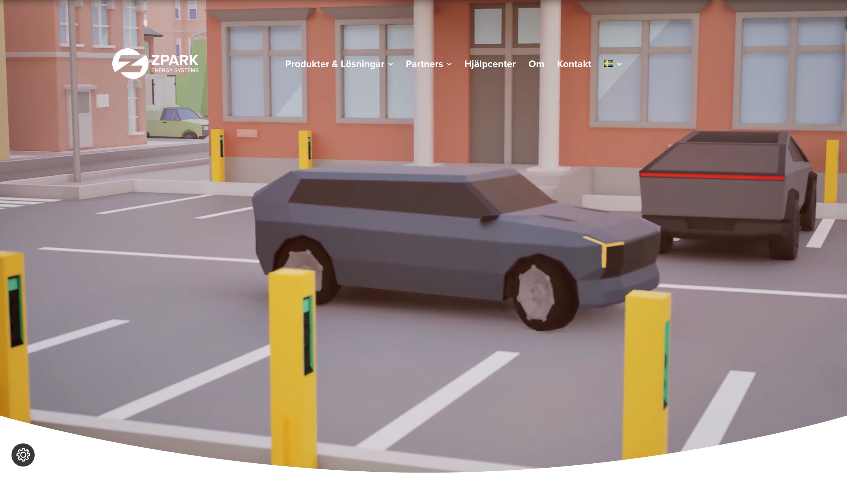 Zpark website homescreen - hero section animateed video