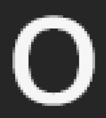 Shaded pixels forming an O-shape